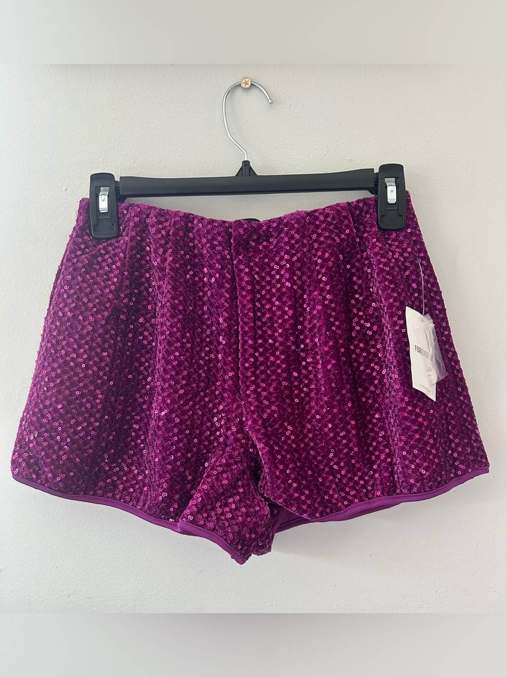 Forever 21 Purple Sequin Velvet Shorts